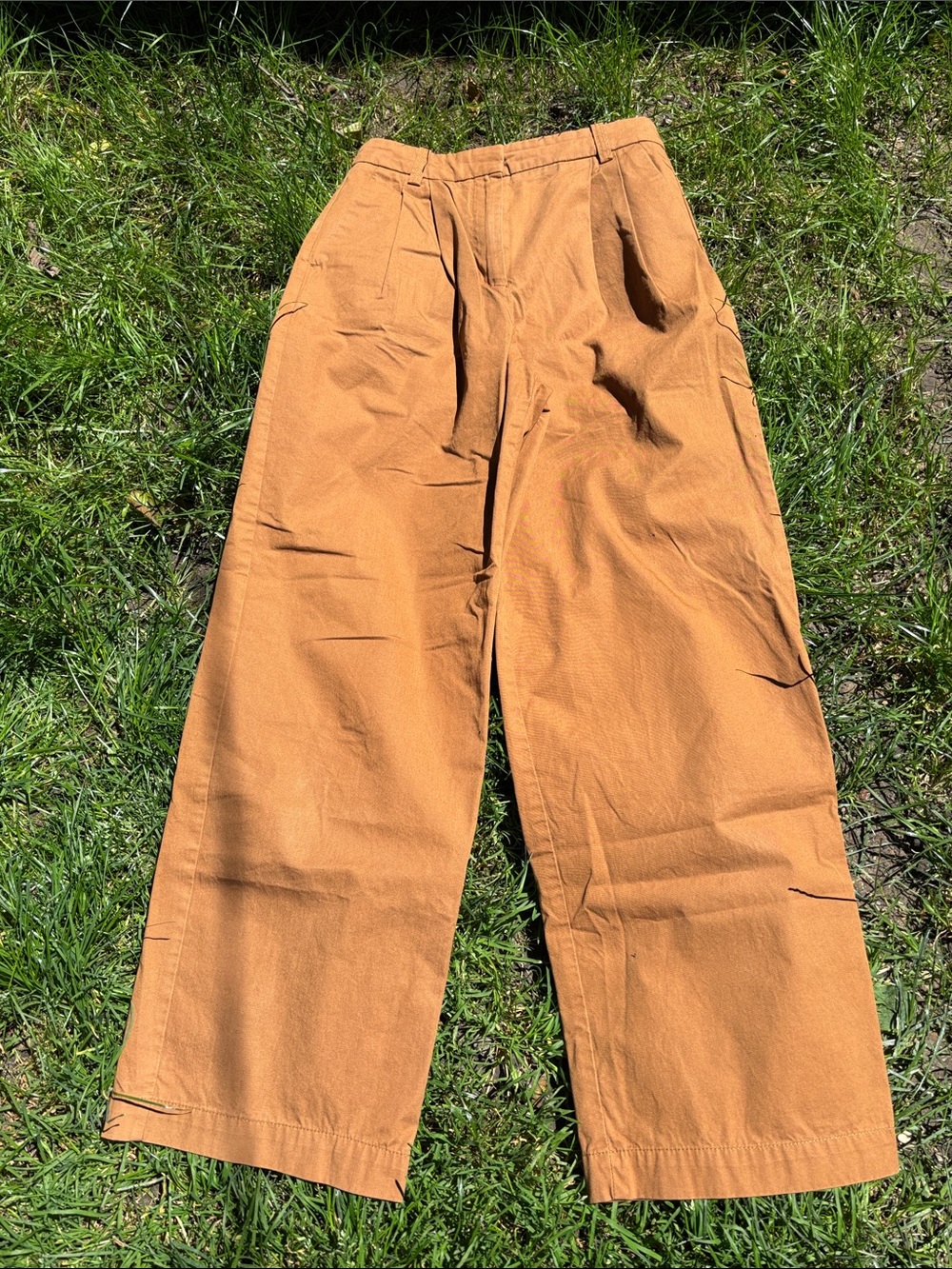 Mango Wide-Leg Chinos in Caramel 2